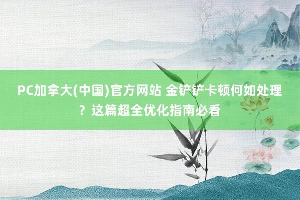 PC加拿大(中国)官方网站 金铲铲卡顿何如处理？这篇超全优化指南必看