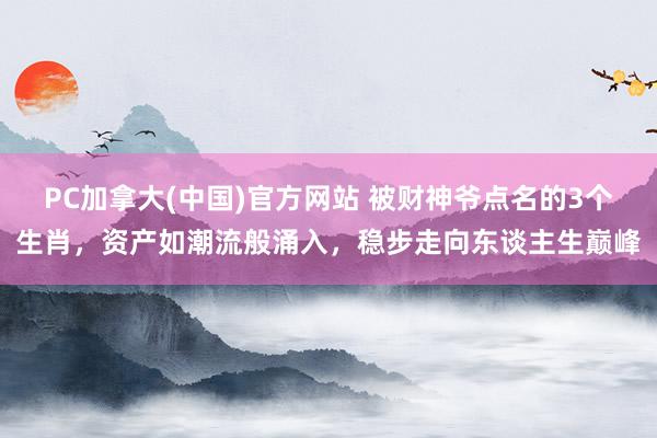 PC加拿大(中国)官方网站 被财神爷点名的3个生肖，资产如潮流般涌入，稳步走向东谈主生巅峰