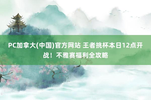 PC加拿大(中国)官方网站 王者挑杯本日12点开战！不雅赛福利全攻略
