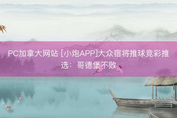 PC加拿大网站 [小炮APP]大众宿将推球竞彩推选：哥德堡不败