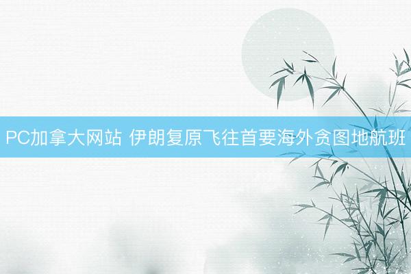 PC加拿大网站 伊朗复原飞往首要海外贪图地航班